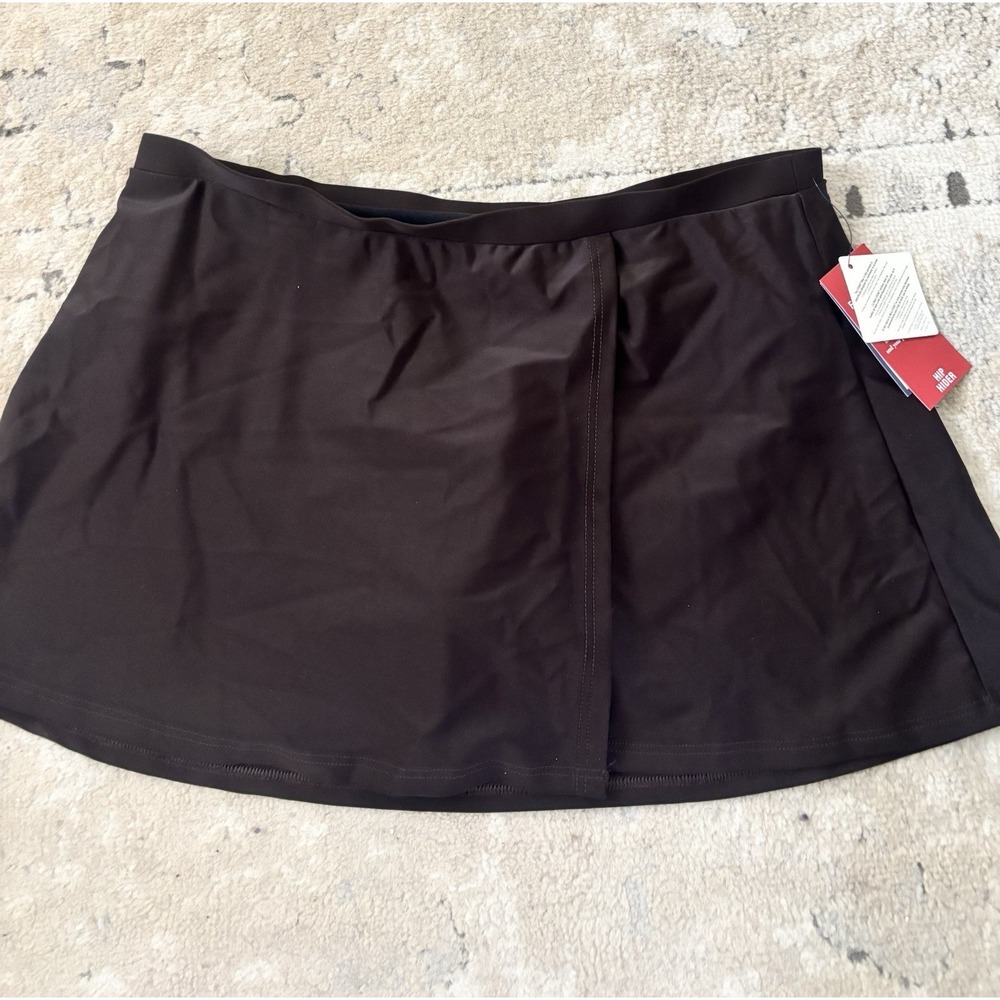 Croft & Barrow‎ Brown Tummy Slimmer Skirtini Skirt Bottom Swimwear Size 14 NEW